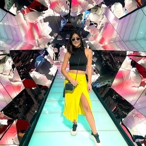 Zara Asymmetrical Yellow Skirt